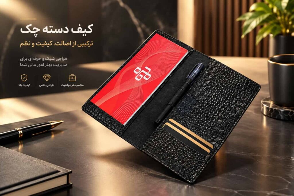 کیف دسته چک چرمی کروکو مشکی ارغوان(2)