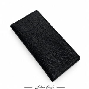 کیف پول چرم کروکو مشکی