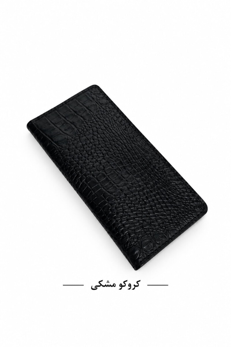 کیف پول چرم کروکو مشکی