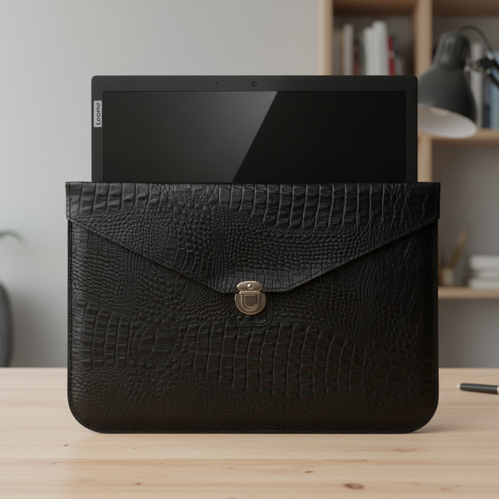 کاور لپ تاپ لنوو 16 اینچ کروکو مشکی 1 کاور لپ تاپ لنوو 16 اینچ کروکو مشکی