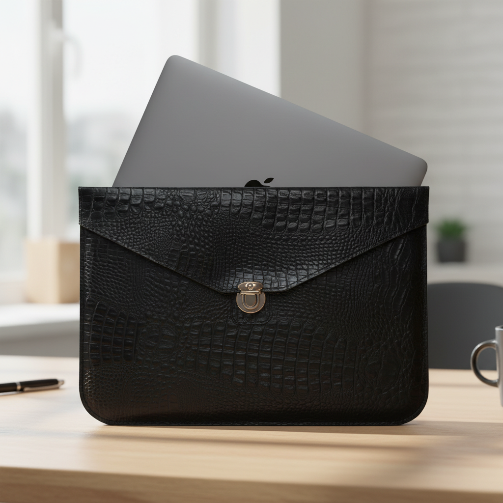 کاور مک بوک ایر 15 اینچ کروکو مشکی 1 کاور مک بوک ایر 15 اینچ کروکو مشکی